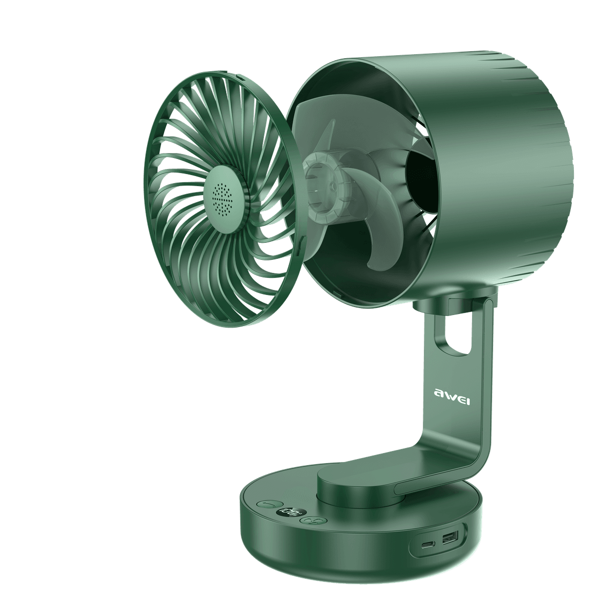 Awei F34 Strong Wind Air Circulation Wide Angle Night Lamp Fan 4000mAh
