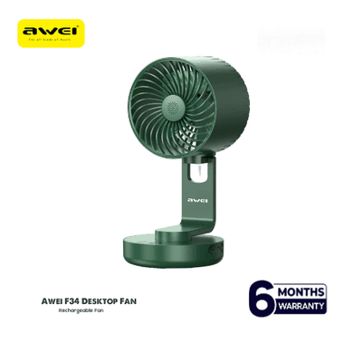 Awei F34 Strong Wind Air Circulation Wide Angle Night Lamp Fan 4000mAh_img_4
