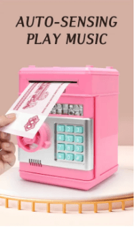 Electronic Piggy Bank Safe Box Money Boxes For Children Digital Coins Cash Saving Safe Deposit Mini ATM Machine Kids_img_0